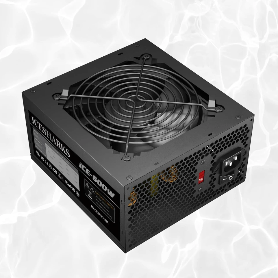[0100-003] ATX Fuente de alimentación de 600W  con ventilador de 4.724 in controlado térmicamente automáticamente V