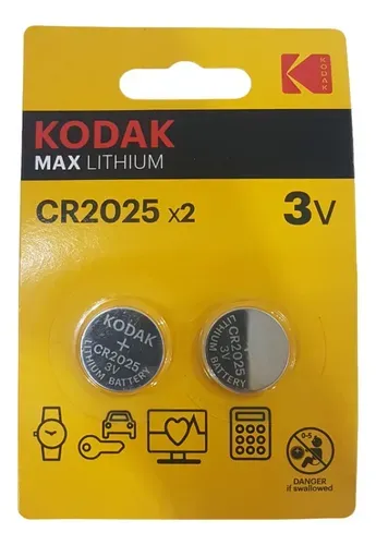 KODAK Pilas de botón de moneda CR 2025, 2 unidades