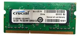 Memoria Sodimm 2gb Ddr3 Crucial Para Laptop