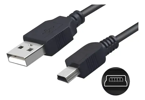 Cable USB-A a Mini USB 2.0, velocidad de transferencia de 480 Mbps negro