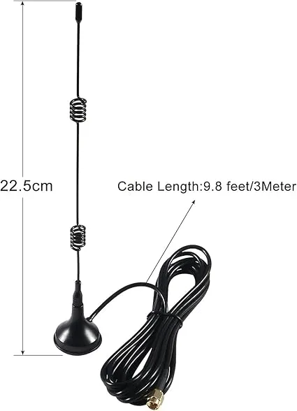 [1700-018] Antena de refuerzo WiFi de 2.4GHz 7dBi – Conector macho SMA – Banda dual (2.4 GHz y 5.8 GHz) – Compatible con enrutador WiFi Y MAS 